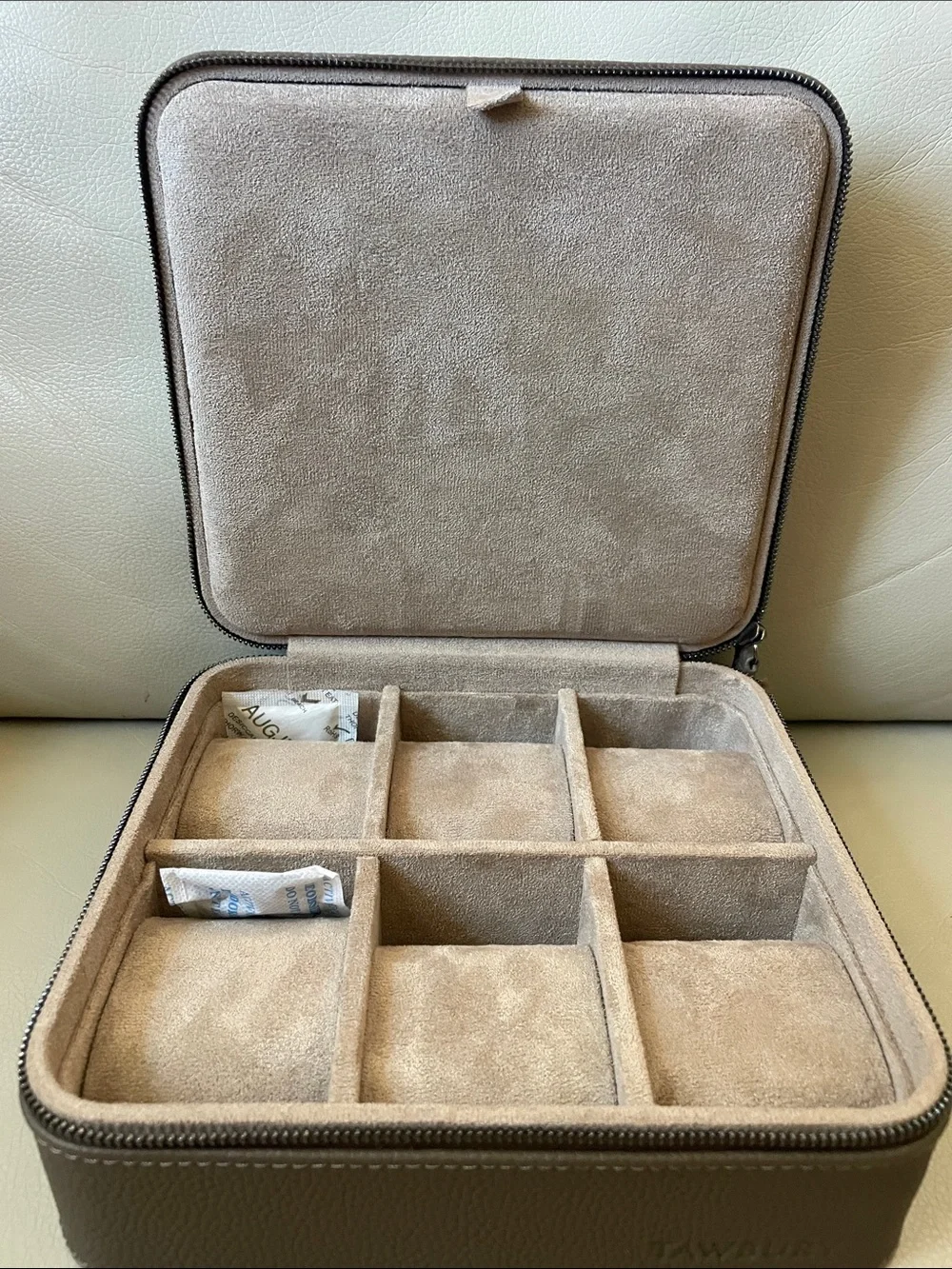 Tawbury Brown Pebbled Leather Travel Watch Case